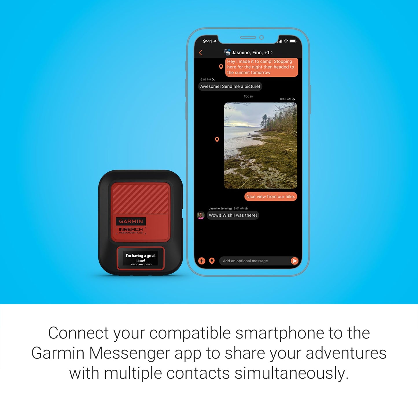 Garmin inReach® Messenger Plus, SOS Satellite Communicator with Photo, Text & Voice Messaging Without Cell Service, Long Battery Life, Durable, Temperature-Resistant, Water-Resistant (IPX7) Design