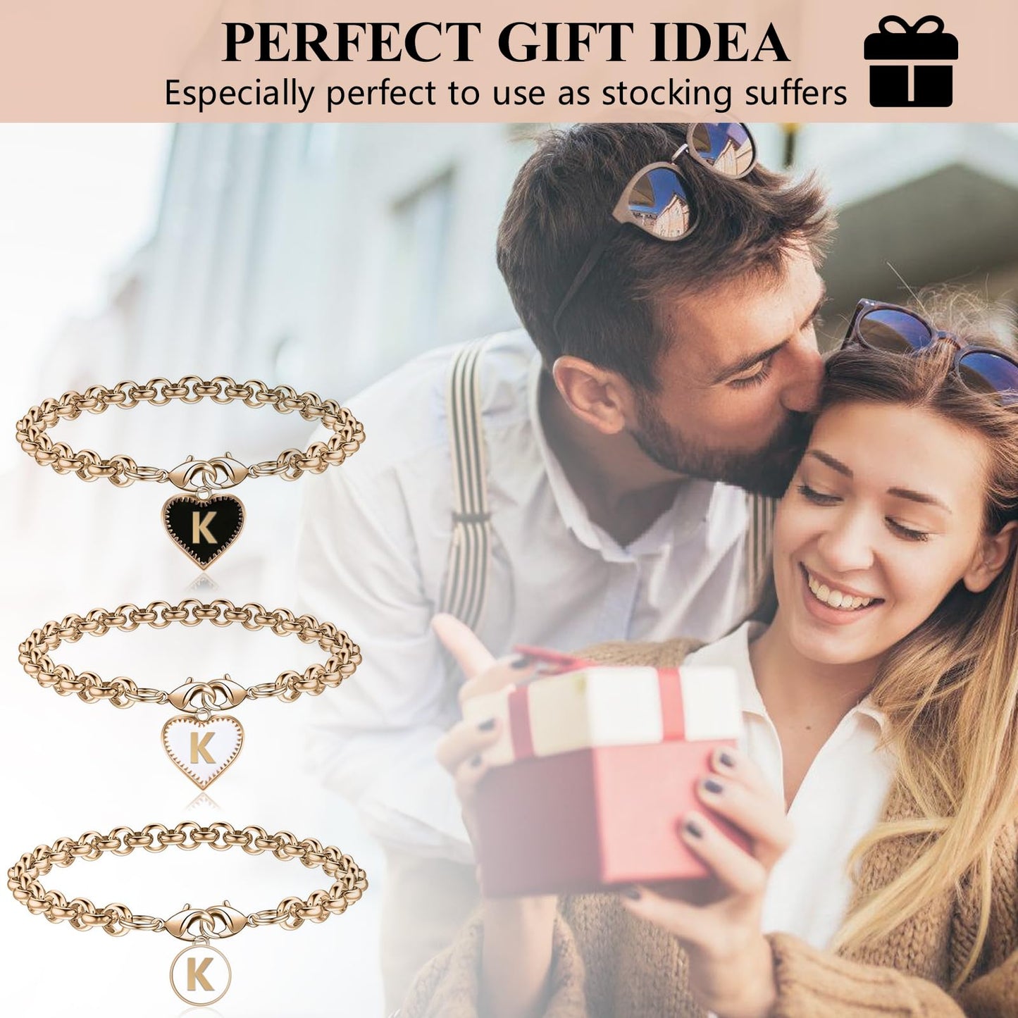 ibeacos Letter Charm Accessories for Stanley Cup, 3PCS Name ID Letter Handle Charm for Stanley/Simple Modern Tumbler, Round &Heart Shape Initial Identification Charms, 3PCS - C