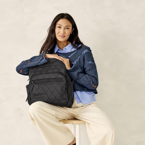 Vera Bradley Women's Performance Twill Large Bancroft Backpack, Moonless Night, One Size