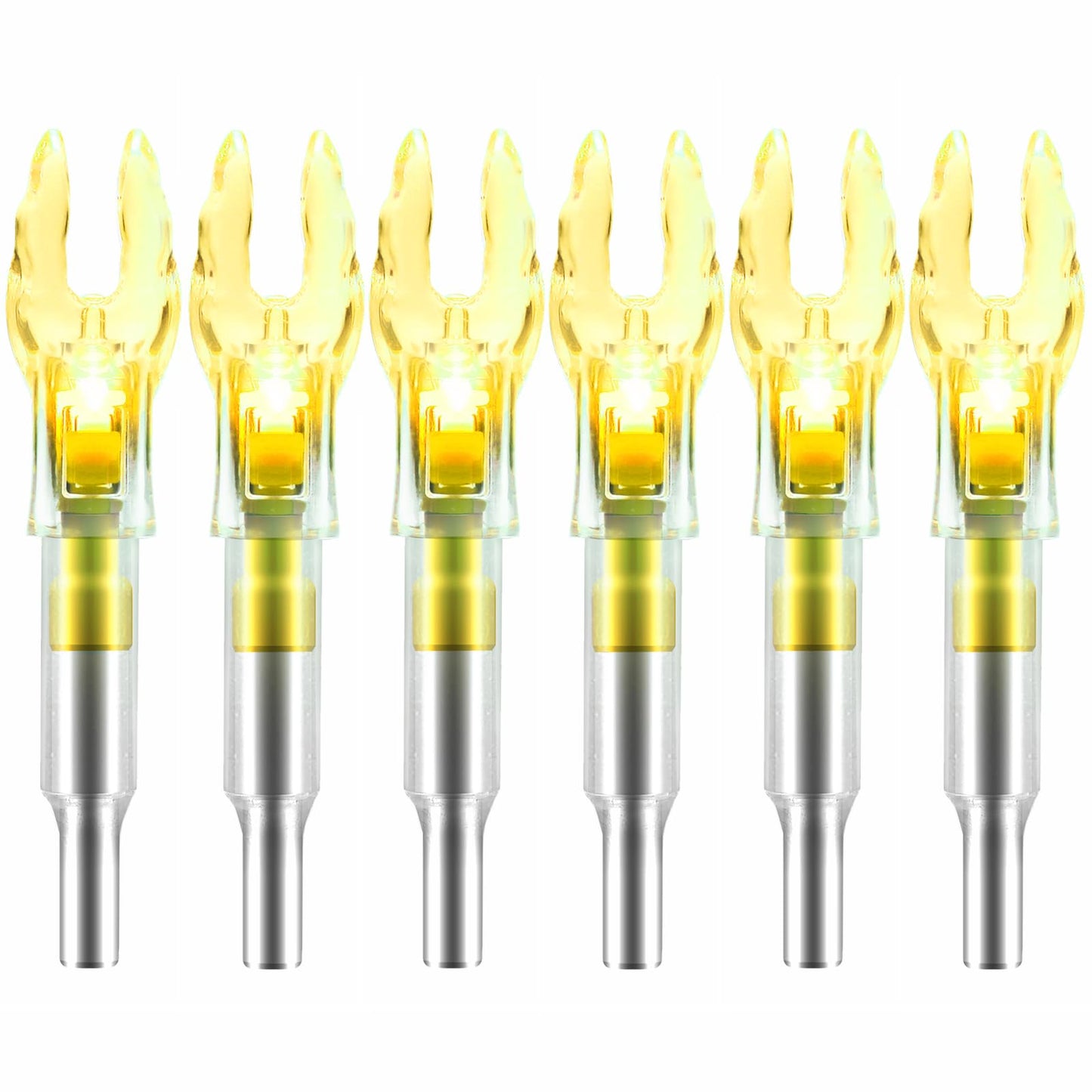 6PCS X Lighted Nocks for Arrows with .204 .233 .244 .246 Inside Diameter with H, S, GT Bushings LED Light up Knocks