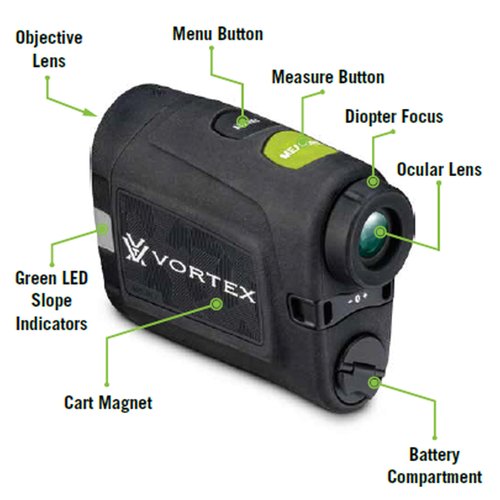 Vortex Optics Anarch Image Stabilized Golf Laser Rangefinder - Tournament Legal, PinSpotter Mode, Slope Mode, Cart Magnet, Waterproof, Shockproof - Unlimited, Unconditional Warranty