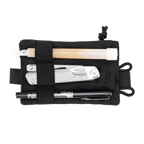 Tactical EDC Pouch Compact Mini Molle Utility Pouch Accessories Organizer Bags Coin Purse Keychain Pockets Adjustable Neck Lanyard Holder for Waist Pack (1 pcs Black)