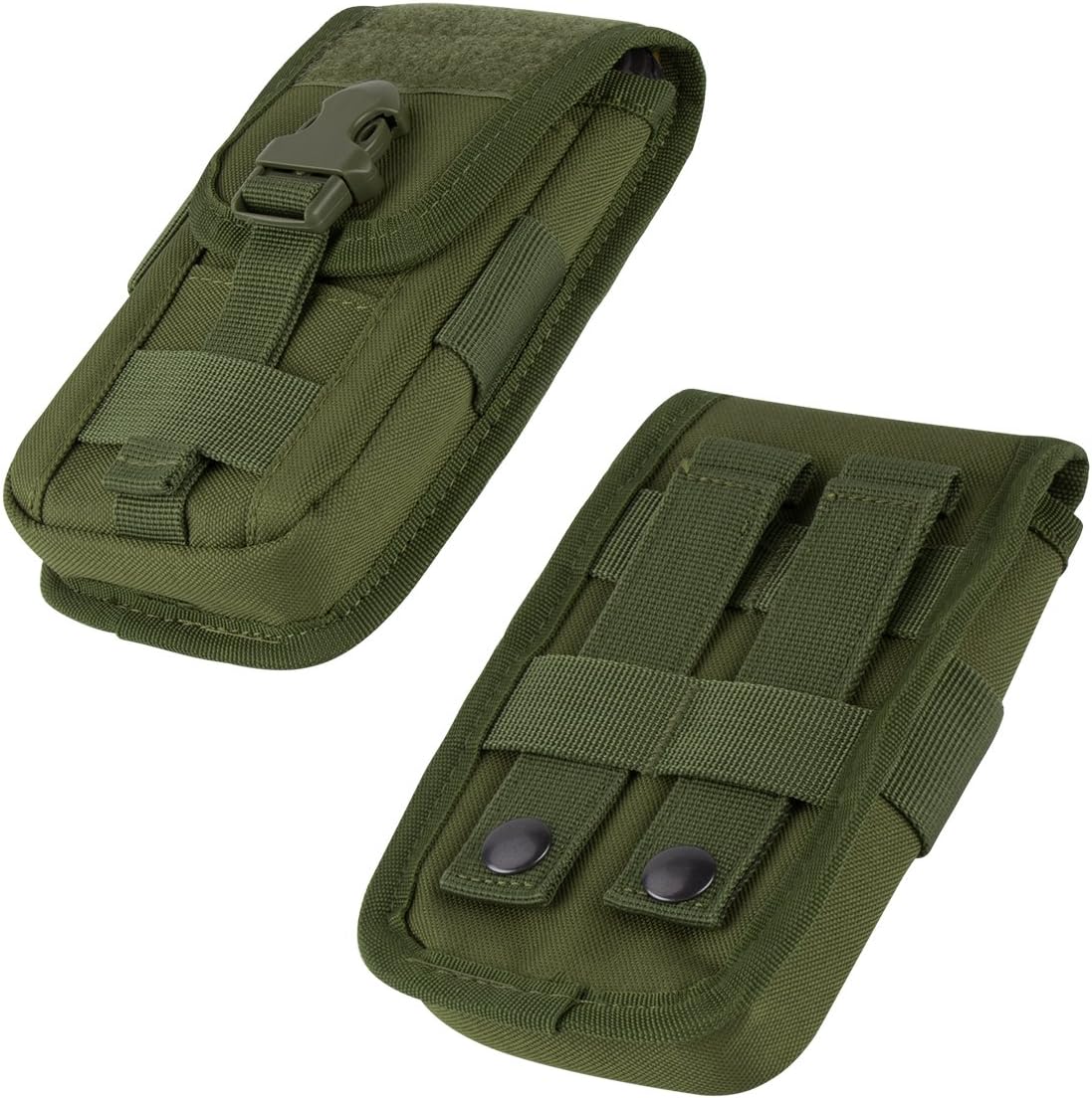 IronSeals Tactical Phone Holster Pouch, Tactical Smartphone Pouches Cellphone Case Molle Gadget Bag Molle Attachment Belt Holder Waist Bag for 4.7"-6.9" with US Flag Patch for iPhone 16 Pro/15 Pro