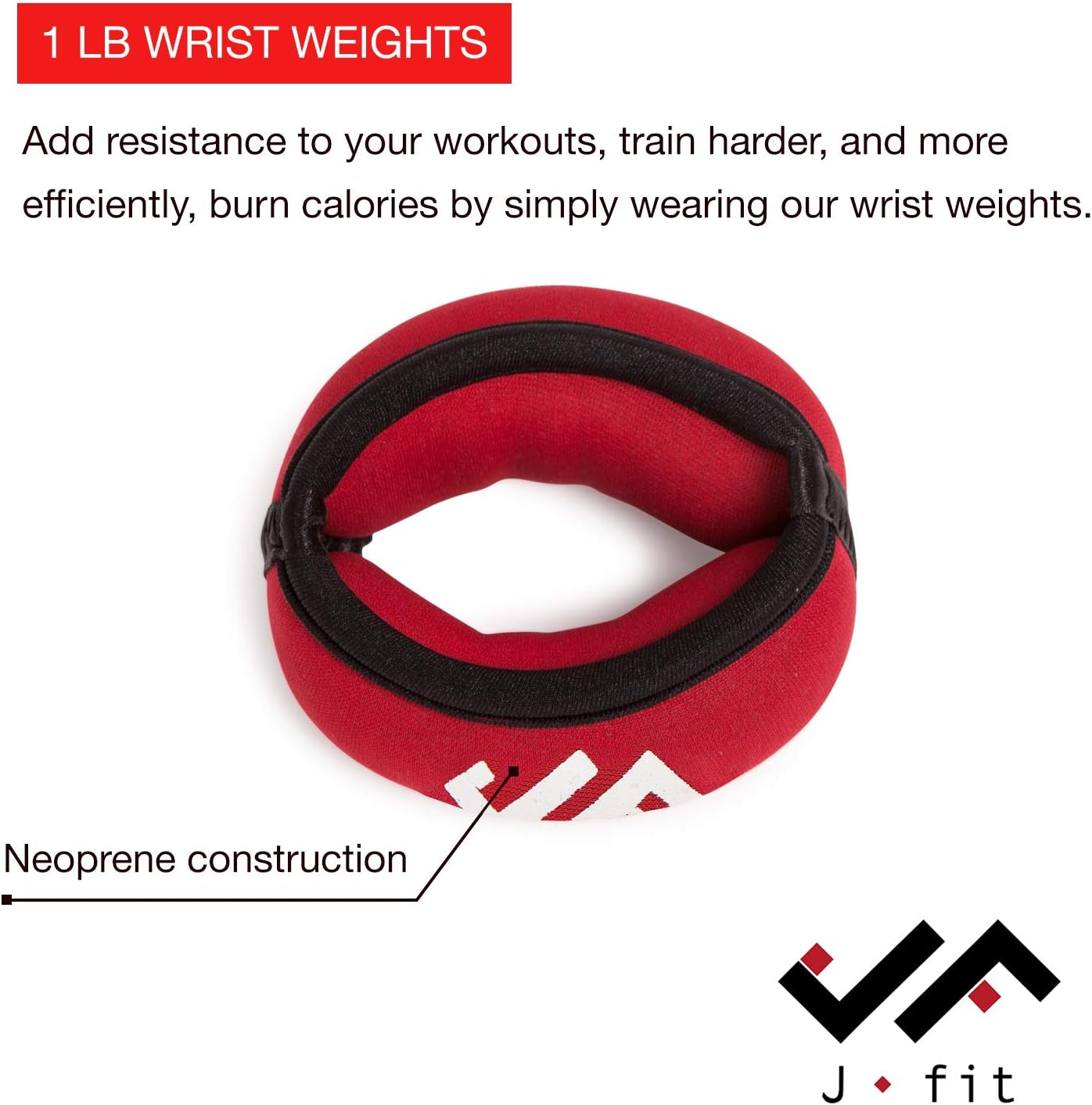 JFIT Wrist Weight Pair – Set of 2, Wrist Straps for Fitness, Walking, Workout – Multiple Size and Weight Options – Comfortable, Breathable, Moisture Absorbent Weight Straps for Men and Women