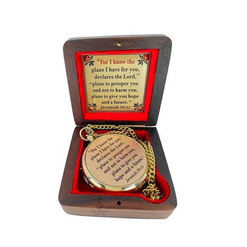 Christian Compass – Jeremiah 29:11 “for I Know The Plans” Engraved Brass Gift, Faith-Based Keepsake for Graduation, Baptism, Confirmation, or Religious Gift for Boys, Girls & Adults – Gift Boxed