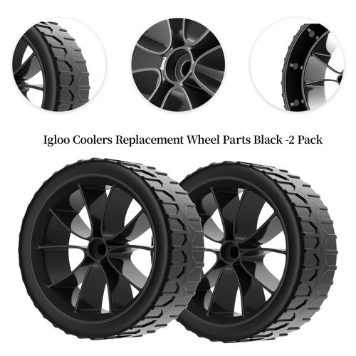 ZAITOE 6 Inch Cooler Wheels Compatible with Ig-loo Most of Coolers,Fits for Glide 110 QT,Ice Cube 58 QT and 60 QT,Yukon 90 QT,Coolers Replacement Wheel kit (Black) 2-Pack