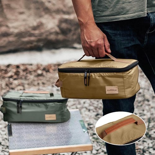 TRIWONDER Portable Camping Travel Cookware Organizer Pouch Camping Cooking Utensils Storage Bag for Outdoor Barbecue Camping Cooking Spoon Chopsticks Organizing (02# Green)