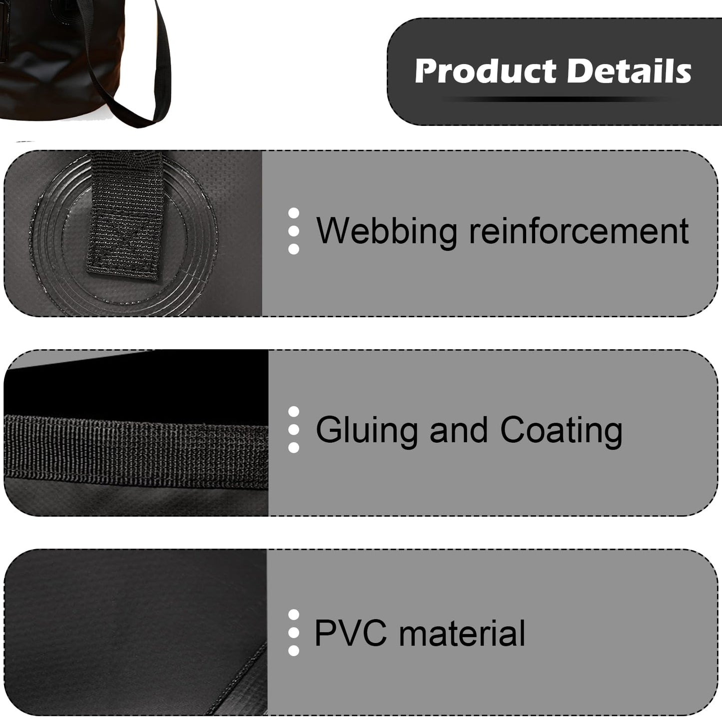 Collapsible Bucket with Handle, Lightweight Folding Water Container, Portable Collapsible Bucket for Fishing, Camping, Hiking, Backpacking, Outdoor Survival, Car Washing Black 20L