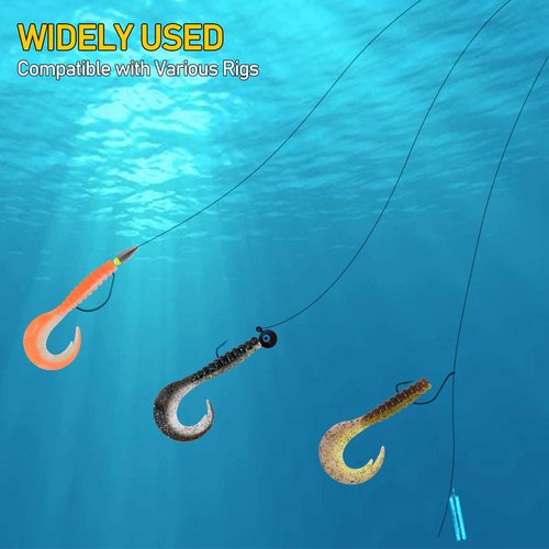 Dr.Fish 10 Pack Grub Soft Fishing Lures, 3 inch Soft Plastic Baits Worm Swimbaits Ribbon Tail Shad Bait for Freshwater Bass Fishing Lures Crappie Walleye Panfish Pink and White