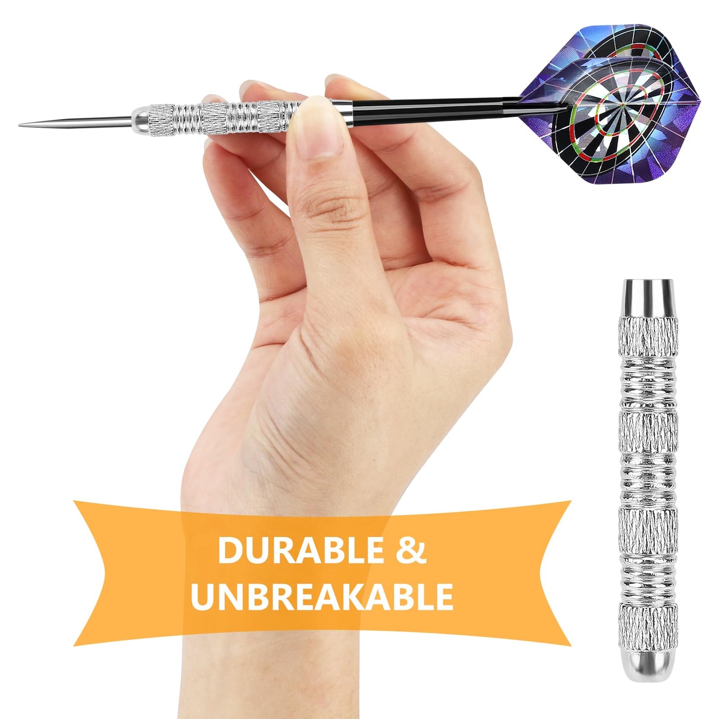 Accmor Metal Tip Darts, Steel Tip Darts, 14 Grams Professional Metal Darts, Darts Metal Tip Set, Metal Darts for Dartboard, 18 pcs ﻿