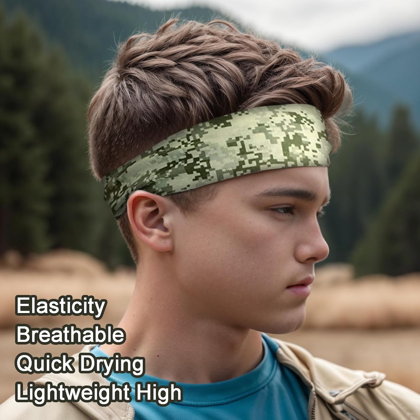 Men's 9-Pack Sports Headbands | Stretchy Sweatbands for Running & Workouts