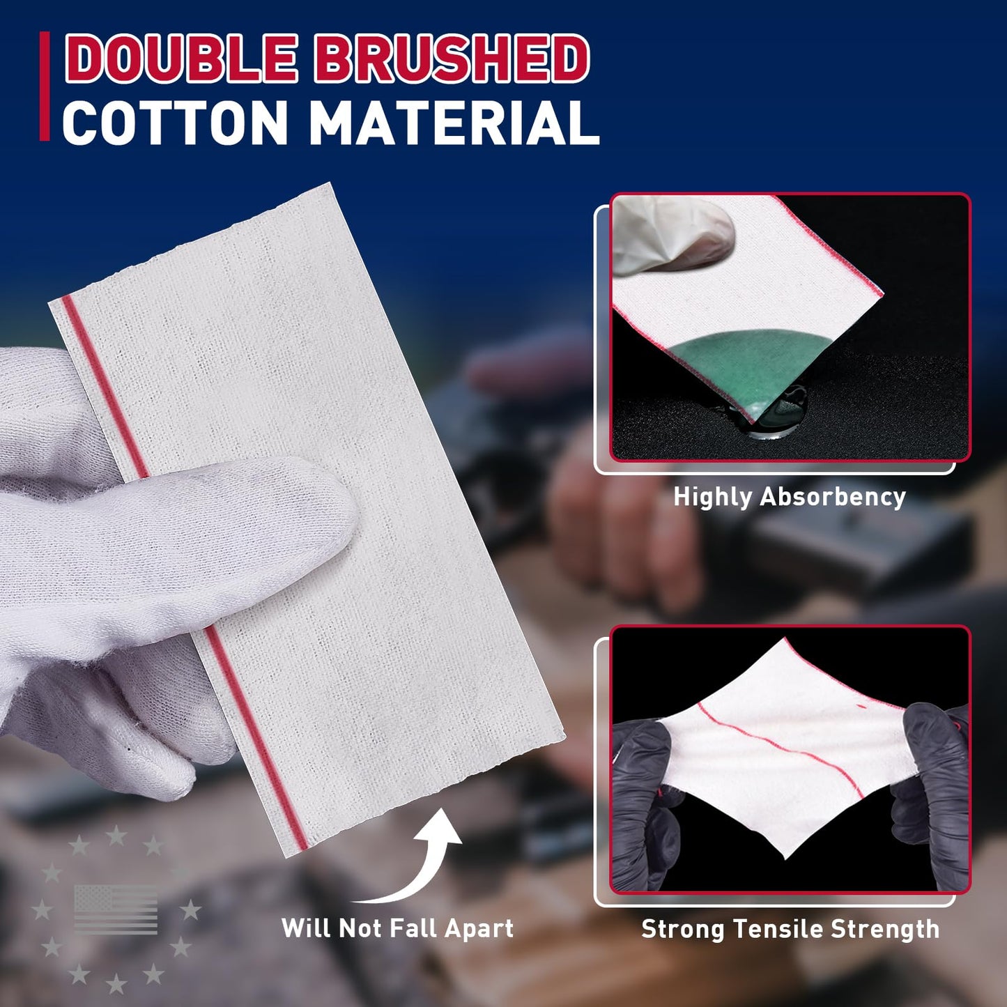 Ironraw Gun Cleaning Patches Microfiber Cloth, Strong Pure Cotton Cloth 4200Pcs Absorbent Patches, Cut to Size, Clean Rifle Handgun Shotgun Black Powder Pistol Revolver Shooting Hunting 49ft Long Roll