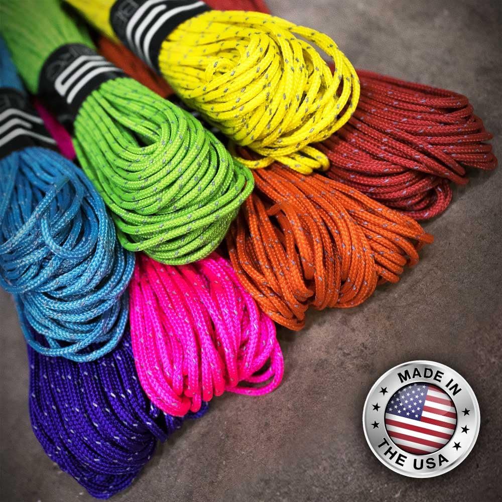 GOLBERG G 1.8mm Fluorescent Reflective 95lb Paracord – 20 Meters – Perfect for Guyline, Tent Rope, Camping, Hiking – (Reflective Neon Orange)