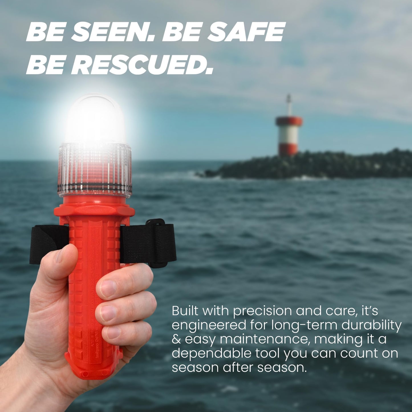 TEKTITE® SOSeFLARE 5 NO MORE FLARES! Electronic Boat Distress Flare w/Flag and Audible Signal Kit- USCG & SOLAS Compliant Marine Safety Signal - Waterproof LED & Audible Locator for Boats