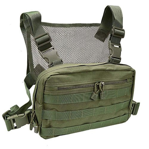 Clakllie Outdoor Chest Bag for Men Tactical Chest Pack Lightweight Utility Chest Rig Bag with Extra Storage for Cycling,Green