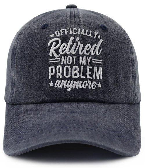 Retirement Gifts for Women Men, Retirement Party Decorations Hats, Funny Officially Retired Birthday Hat, Adjustable Embroidered Old Man Baseball Cap for Dad Mom Grandpa Grandma Friend