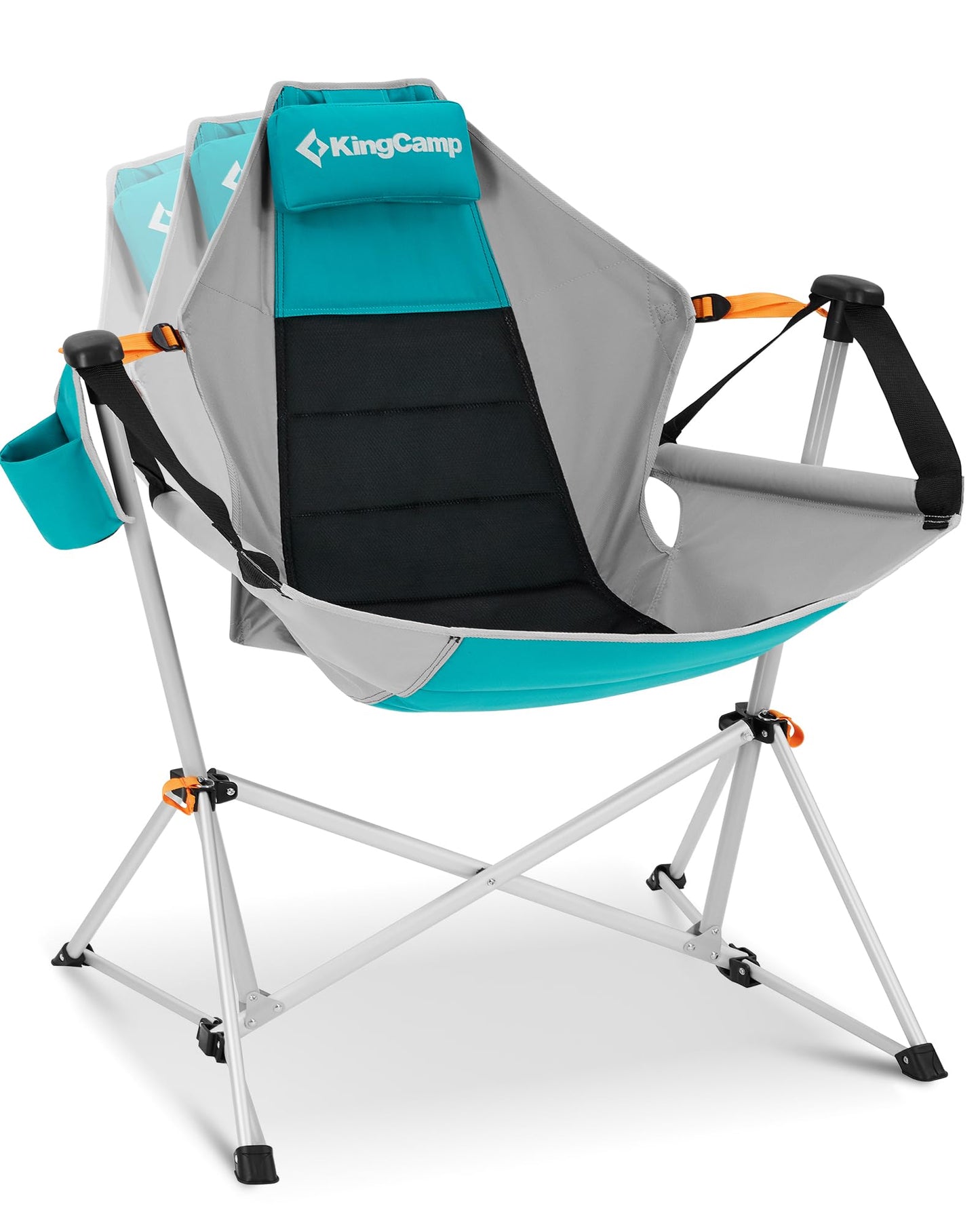 KingCamp Hammock Camping Chair, Swinging Portable Folding Camp Chairs for Adults Max 440lbs Heavy Duty Foldable Oversized Rocker with Aluminum Alloy Frame Cup Holder for Outdoor Beach Patio Sport