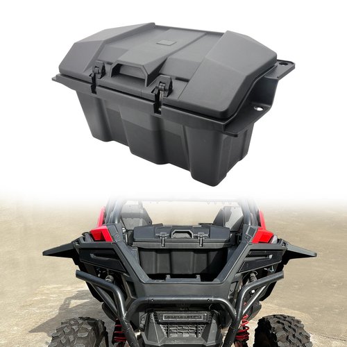 CUSAUTV 73QT Rear Cargo Box Storage Box Compatible with Polaris RZR PRO XP/Turbo R 2020-2023 Accessories, UTV Forward Cargo Storage Bin Water Resistant Tool Bed Box with Lid Repalce #2883751