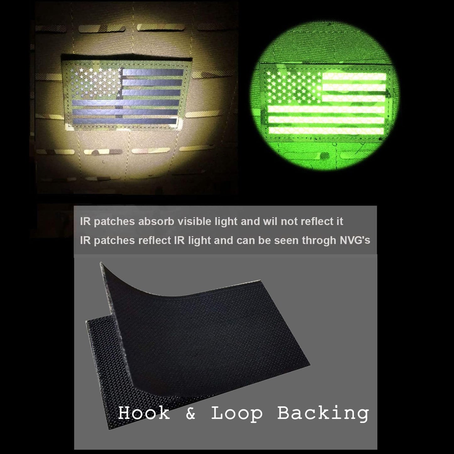 IR Infrared K9 Dog Patch, Camouflage Reflective Wolf Military Morale Patch for Tactical Vest Jacket Bags Backpacks