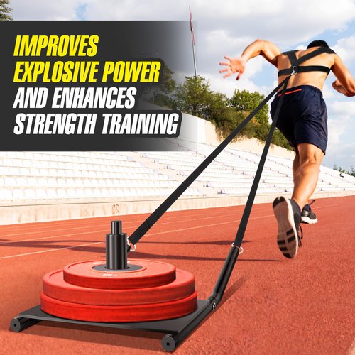 PLAYAPUT Weight Sled, Workout Sled, Adjustable Shoulder Straps Weight Sleds for Training,Sled Push Gym Equipment for Strength, Power, Speed Training Suitable for 1" & 2" Weight Plate