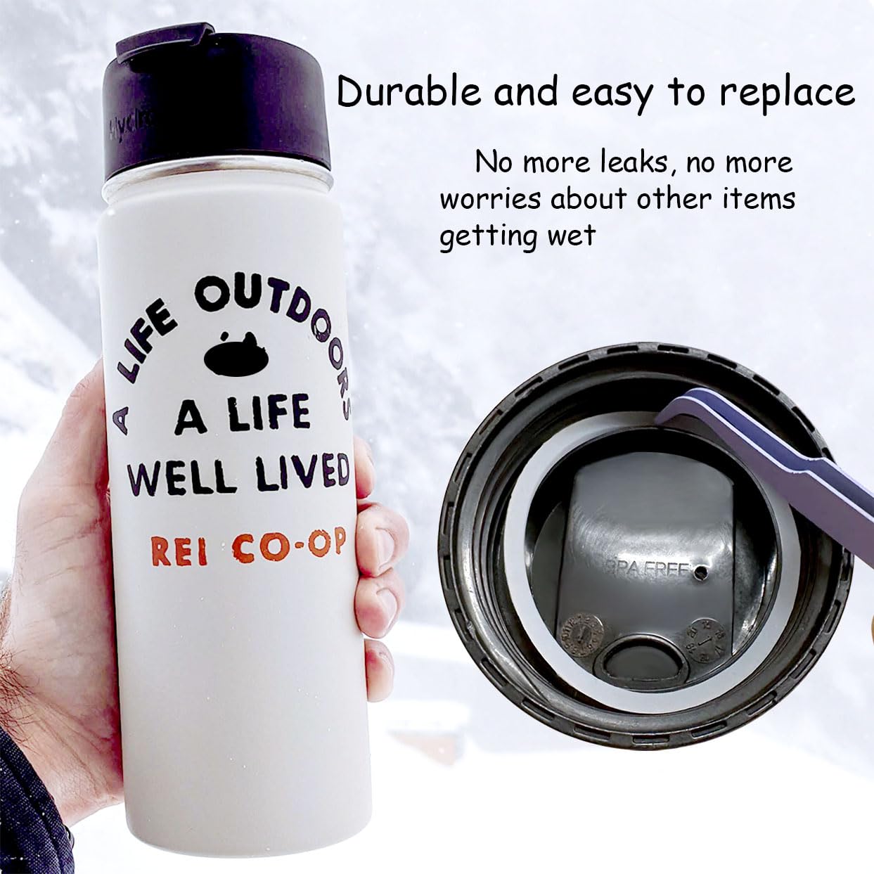 6 Pcs Water Bottle Gasket Replacement for Hydro Flask Wide Mouth Flip Lid, Silicone Water Bottle O Rings, Gasket Seals,Compatible with, Hydroflask Replacement Gasket,2 Inch with Tweezers