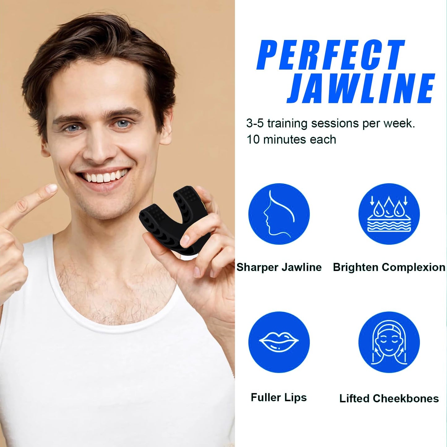 Jaw Exerciser,Jawline Exerciser for Men & Women,Facial Exerciser,3 Resistance Jaw Trainer,Jawline Shaper,Jaw Shark Toner,Facial Exerciser for Beginner Intermediate Advanced