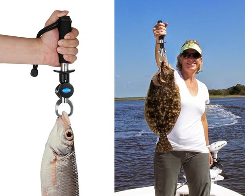 YCConcept Fish Gripper with Retractable Fish Measuring Tape Fish Lip Gripper with Scale for Fishing