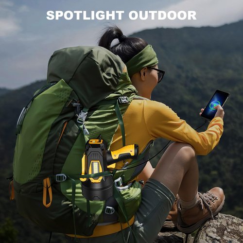 MIXILIN Rechargeable Spotlight 90,000 Lumens, Super Bright LED Spotlight Flashlight Outdoor with COB Light & Foldable Tripod, 10000ɱAh Long Lasting Large Handheld Spot Light for Boating Camping