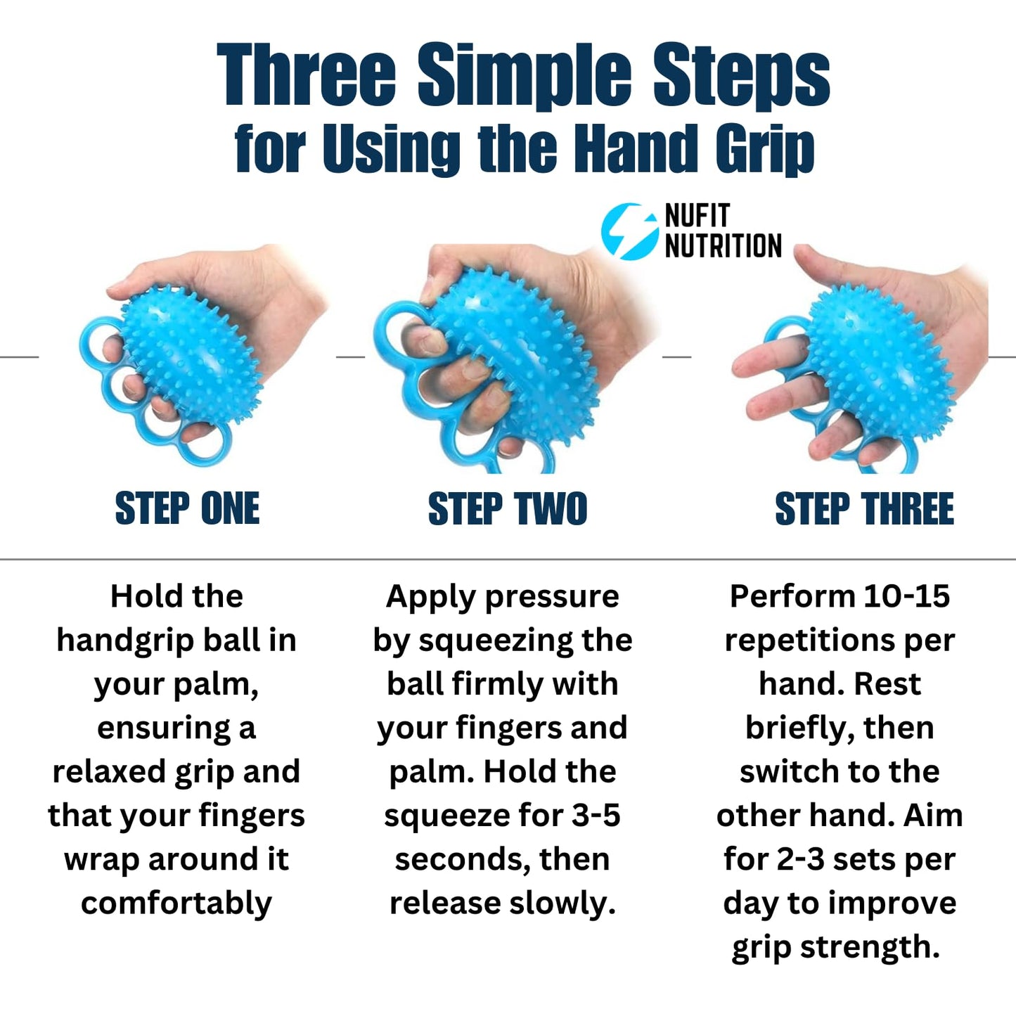 Hand Grip Strengthener & Finger Therapy Exercise Ball - Resistance Squeeze Ball and Massage Equipment for Stress Relief, Flexibility, Stroke Recovery, Arthritis, Anxiety, Physical Therapy, and Muscle Massage for Athletes, Musicians, Elderly, and Yoga Enth