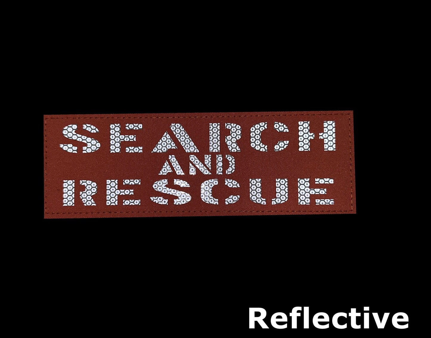 High Visibility Reflective 8.5x3 SAR Search and Rescue Blaze Orange Patch with Hook and Loop