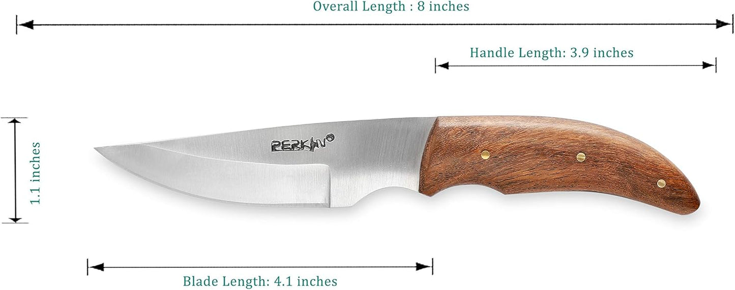 Perkin Handmade Fixed Blade Hunting Knives-Full Tang Bushcraft Fixed-Blade Knives for Men Woman Outdoor, Camping, Survival Tactical, Fighting, Hiking, Skinning, Hunter-Unisex Adults