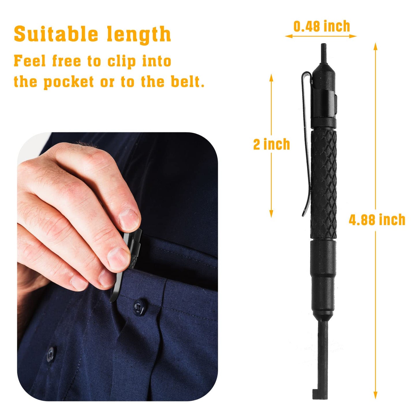 JOTOVO Oversize Tactical Police Pocket Cuff Key Universal Handcuff Key, Extend Durable Pocket Cuff Key with Black Finish Fits for Standard Series Hand Cuffs