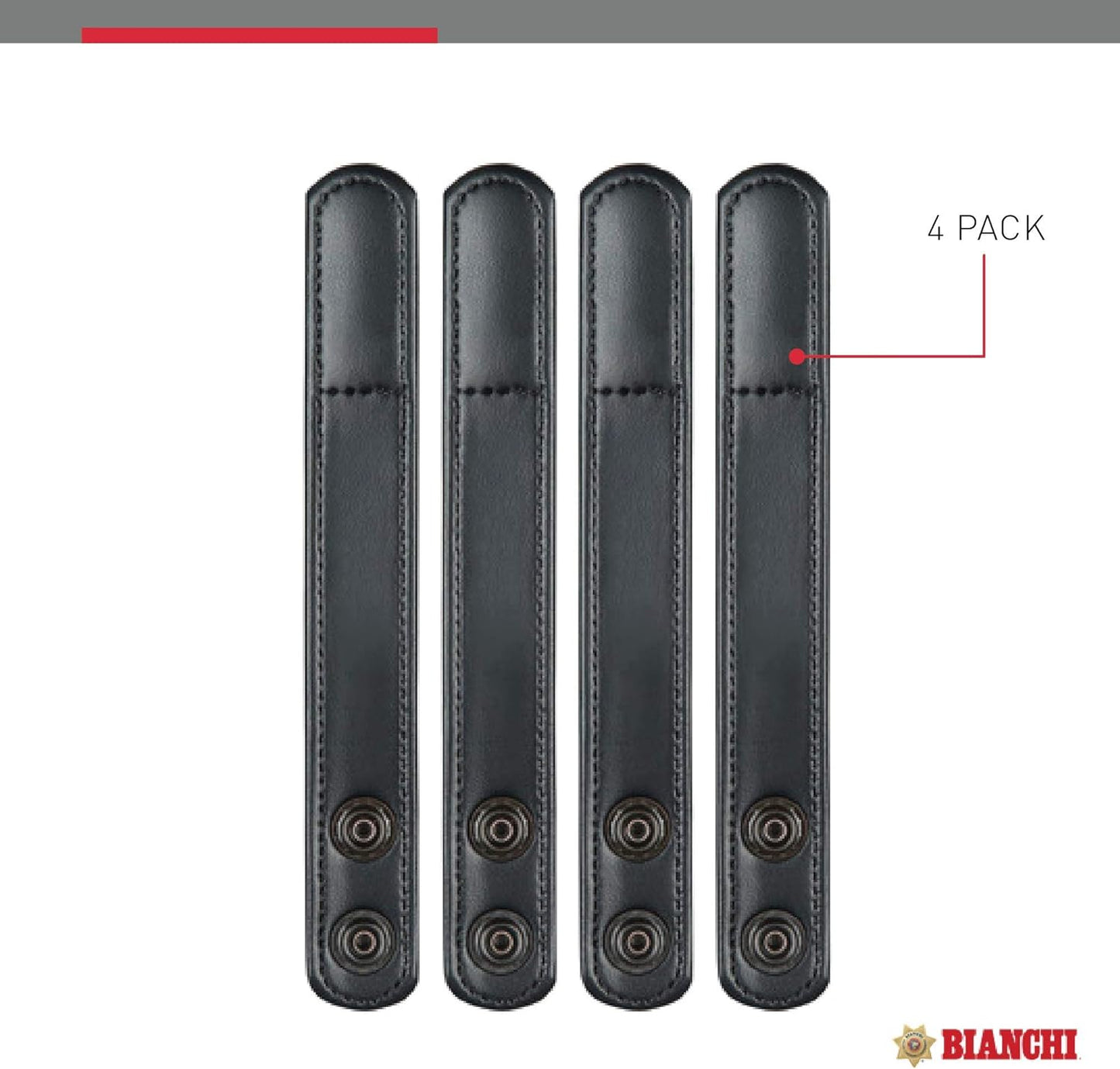 BIANCHI 7906 AccuMold Elite Belt Keeper, 1 Inch (25MM) Width, Pack of 4, Fits 2.25 Inch Belt