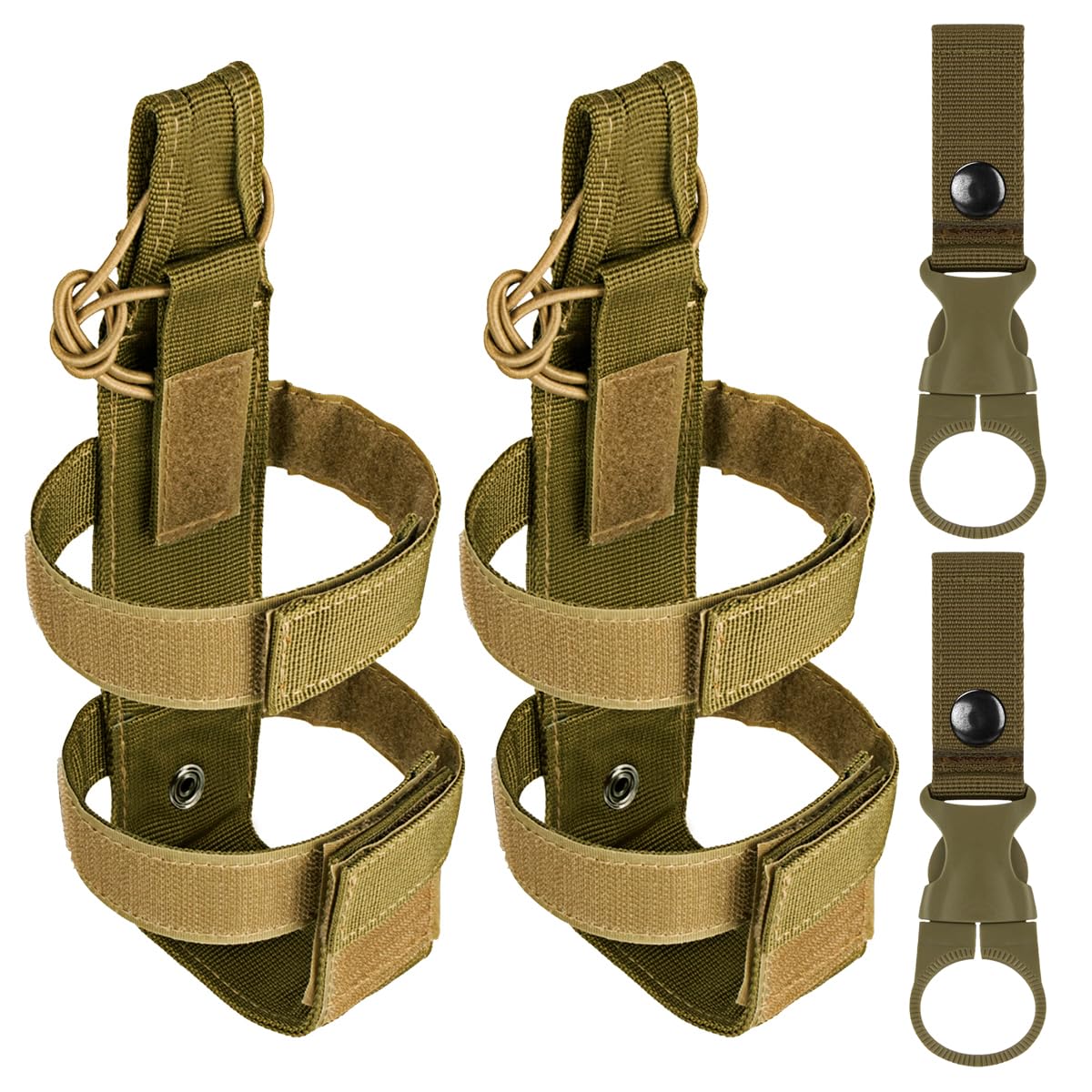 IronSeals 2 Pack Adjustable Tactical Water Bottle Holder Molle Portable Belt Bottle Carrier for Most 16 oz -32 oz/ 500 ML-1000 ML Bottle