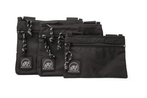 MULEPAK Original Pouch in Night Black, 5"x7.25" Loseproof and Pickpocket Proof Safety Wallets, Outdoor Sports Belt Bags and Travel Fanny Waist Pack for Men and Women