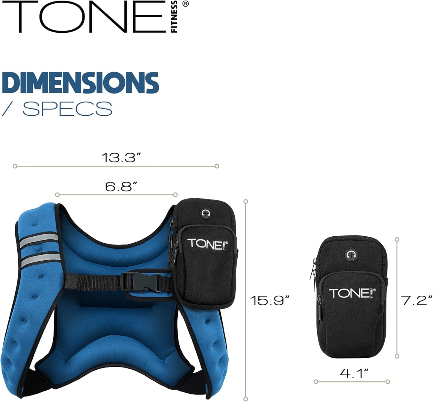 Tone Fitness Weighted Vest | 8lb or 12lb | Multiple Options
