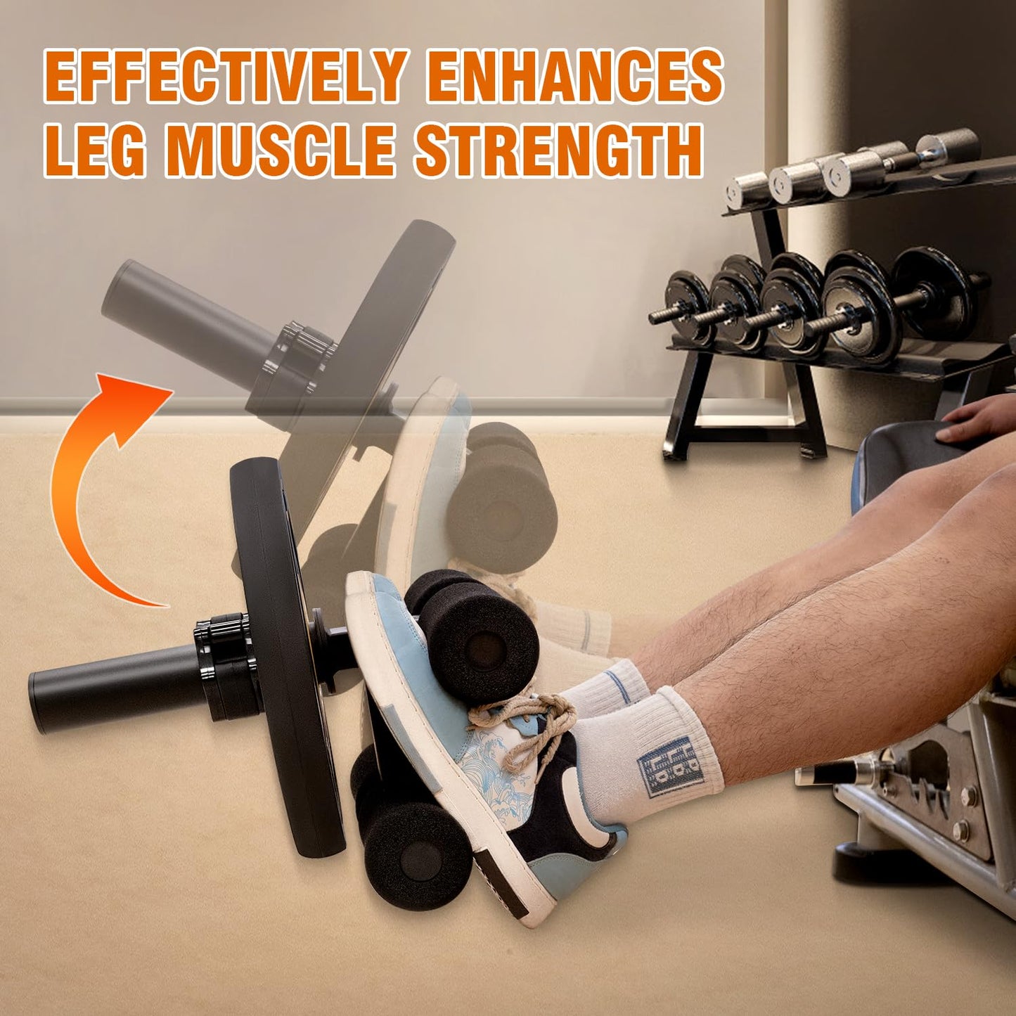 AmazeFan Tib Bar, Tibialis Trainer Leg Workout, Knees Over Toes Tibia Dorsi Calf Machine for Strength Training Calves/Shins/Ankles and Ripping Lower Leg Muscles, Fit 2" Weight Plates and All Shoe Size