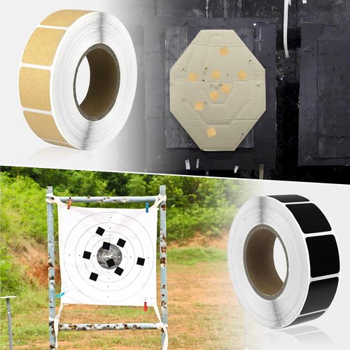 Target Pasters - 0.87 Inch Self-Adhesive Shooting Target Stickers - Cardboard Targets Repair Patches - Ideal for USPSA/IPSC and IDPA Practice, Shooting Training (2000 Stickers (Brown+Black))