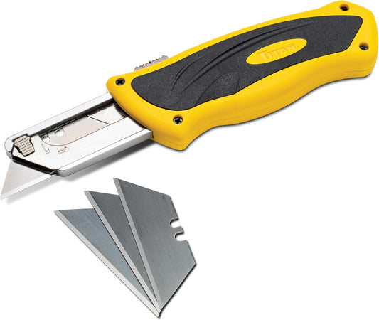 Titan 11020 Folding Pocket Utility Knife (Twin Pack - Red/Blue)