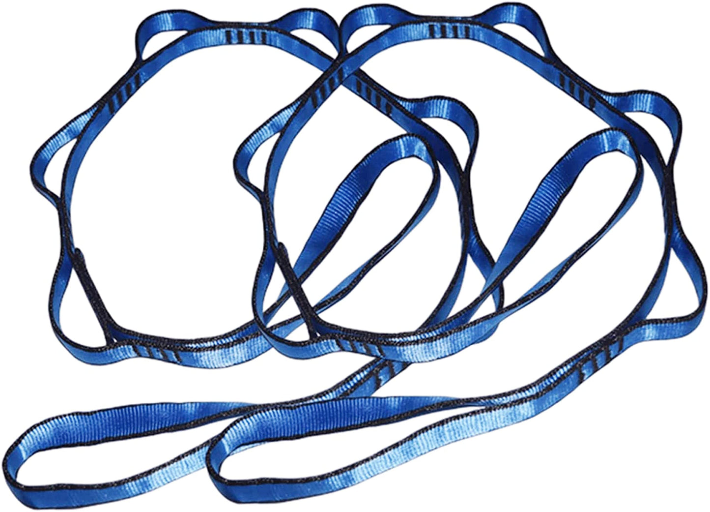 2Pcs 22KN Strong Climbing Strap Daisy Chain Nylon Daisy Chain Adjustable Strap Rope ，Length 110/150/180cmYoga Extend Belt (Blue, 1.1m)