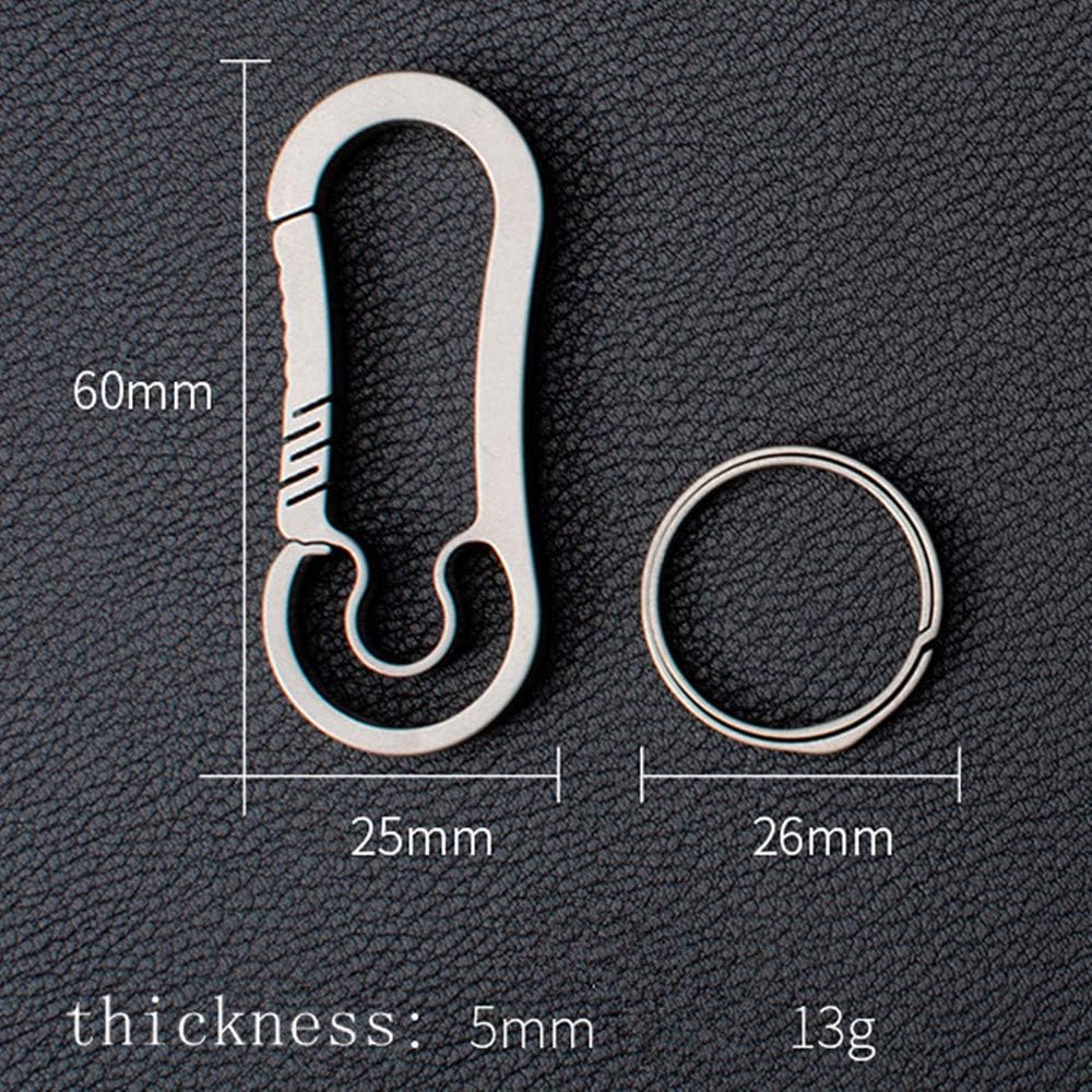 Ultralight Aviation Titanium Anti-Lost Keychain Carabiner Creative CNC Design Keychain 26mm Titanium Key Ring