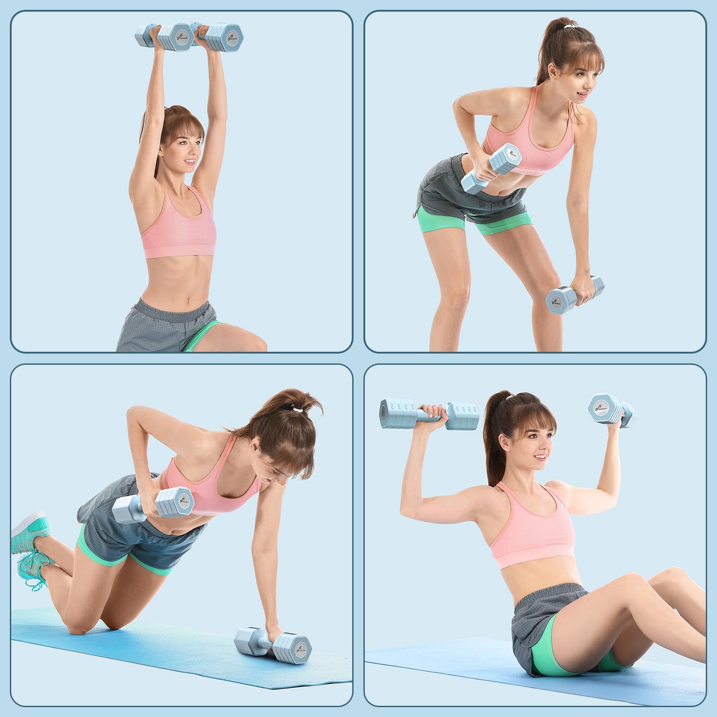 Exercise Bike with Dumbbells Set