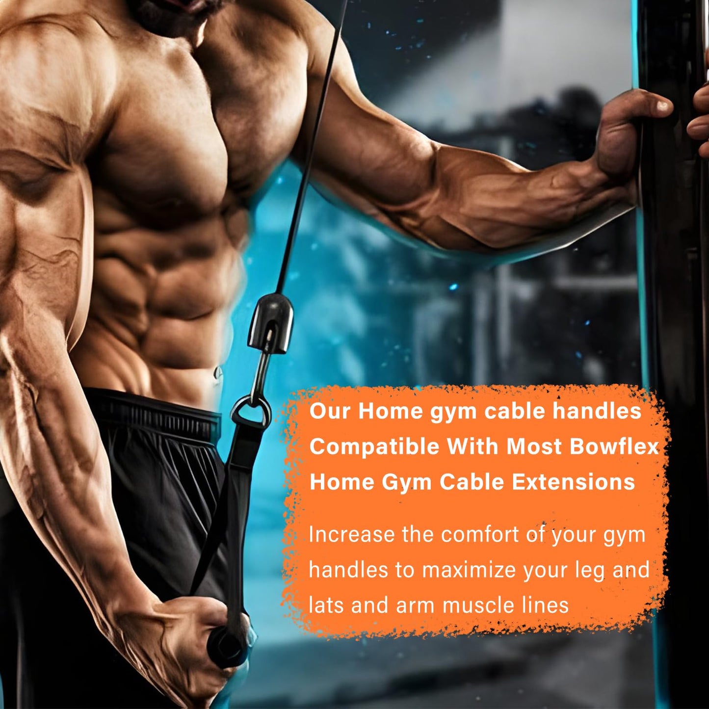 5-Way Hand-Grip/Ankle Cuffs Gym Handles Replacement for Bowflex Gym Fitness Handle,Resistance Bands Handles with Solid ABS Core Grips Fitness Strap Stirrup Handle Cable Attachment Silicon Grip, Black