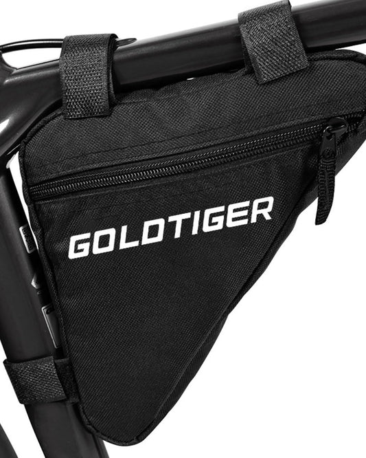 GoldTiger Ultra-Lightweight Triangle Bike Frame Bag，Spacious, Easy-Access Saddle Pouch for Cycling Essentials - Secure & Durable (Triangle Pouch)