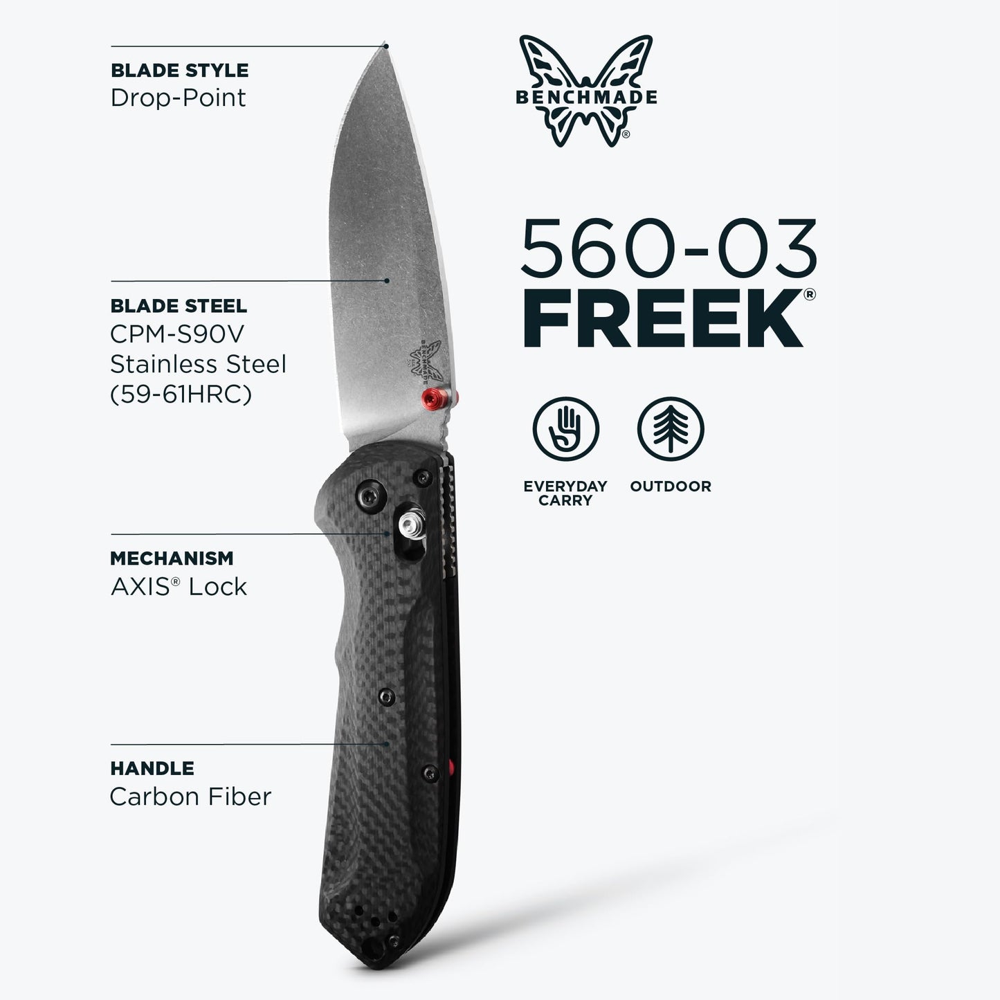 Benchmade - Freek 560-03 Knife with Carbon Fiber Handle (560-03)