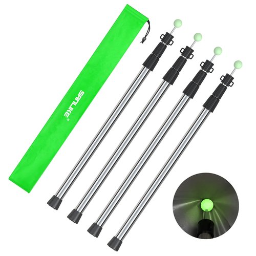 SANLIKE Telescoping Tent Tarp Pole Adjustable Camping Poles, 33"-86.6" Upgrade Thicked Stainless Steel Camping Poles for Backpacking Hiking Awning Sun Sails Outdoor Sports, Set of 4