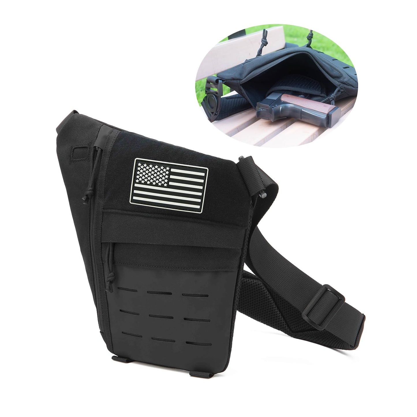 GAZJYUSP Sling Bag-Anti-theft Crossbody Shoulder Bag for Men and Women Anti Theft Travel Bag Concealed Carry of Handgun for Casual Stealth Personal Pocket Bag (Black)