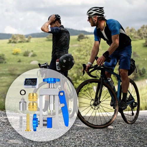 dcvbny Bicycle Brake Hydraulic Disc Hose Fitting Insert Tool Kit, Upgraded Needle Driver Insertion Tool with Bike Brake Olive and Brass Connecting Insert Kit for Shim-ano BH90 Mountain Bike