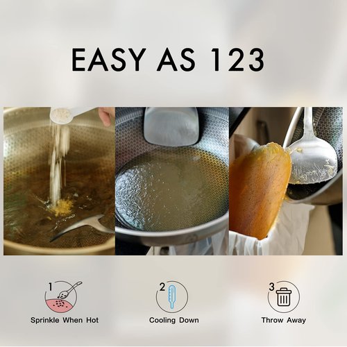 LaSyL Kitchen Kit - 4 Pack Fire Blanket & 12 Oz Cooking Oil Solidifier Powder - High-Temperature Resistant, Stay Away from Mess, Ideal for Home & Kitchen Use