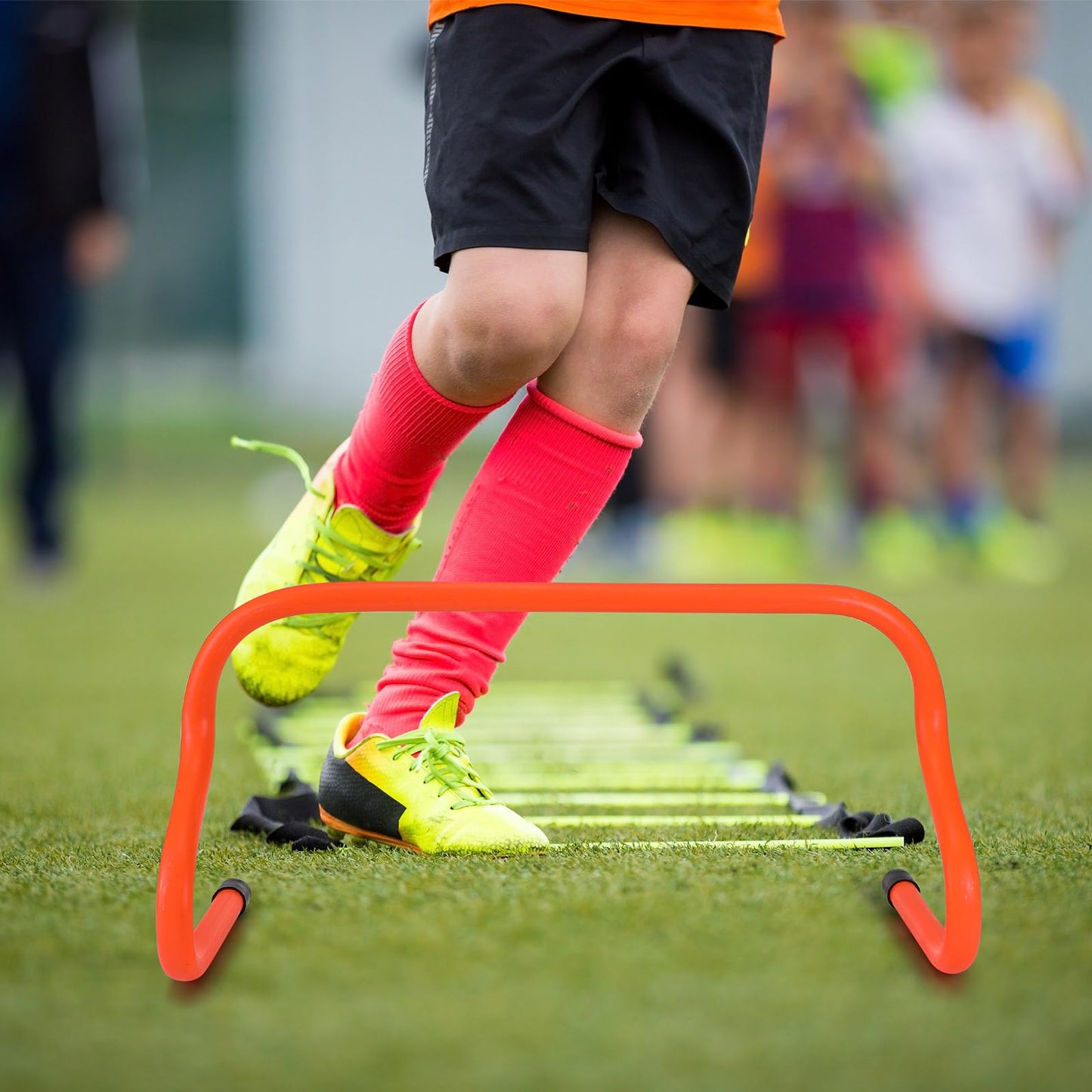 Wettarn 12 Pcs 9" Speed Training Agility Hurdles for Athletes Reliable Training Hurdle Plyometric All Purpose Practice Equipment for Soccer Basketball Football(Orange)
